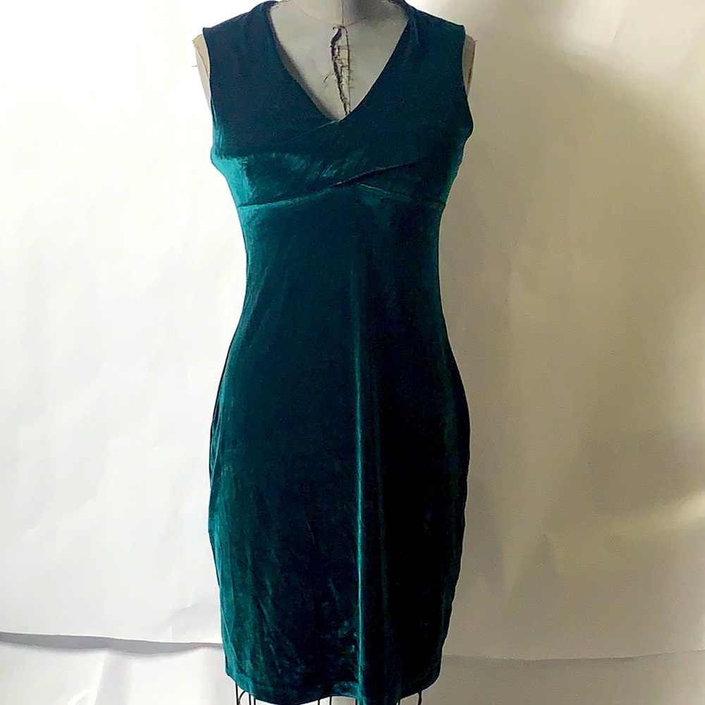 Green velvet dress